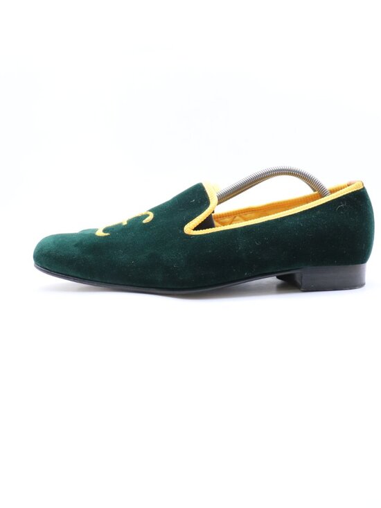 Mathew Cookson Loafer Men\'s UK 11 US 12 Green Velvet Slip On Venetian Loafers main image 10